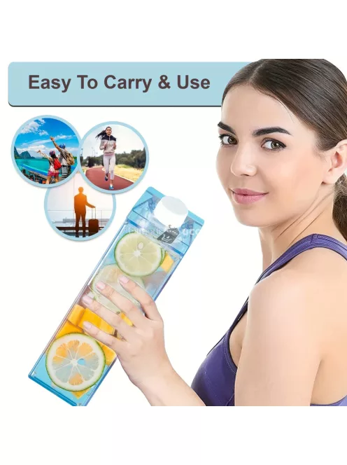 Kreatív, négyzet alakú kulacs, nagy űrtartalmú vizes palack