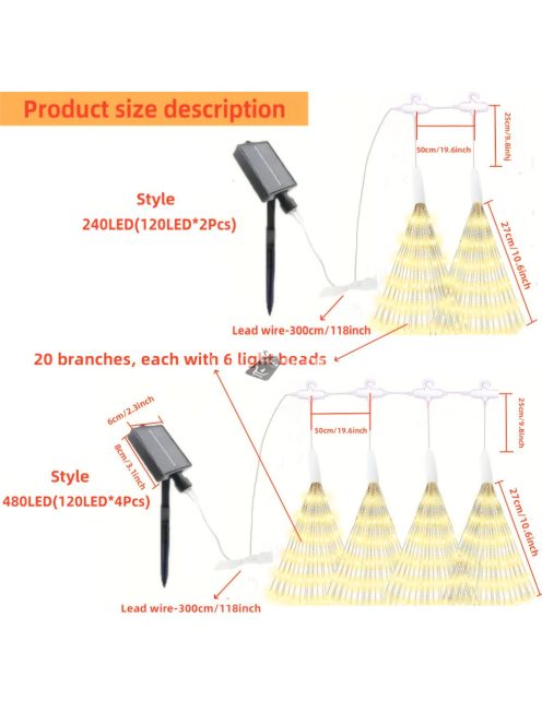 2db-os napelemes kültéri tűzijáték fény
