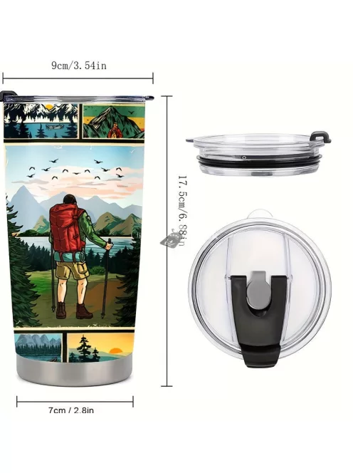 Túrázós Rozsdamentes acél termosz 600ML