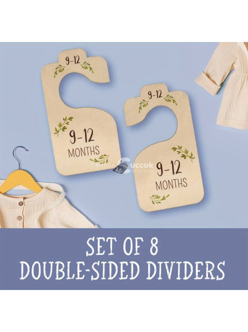 8 darabos készlet, kétoldalas fa szekrényrendező