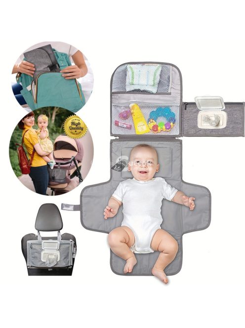 Vízálló pelenkázó alátét zsebekkel