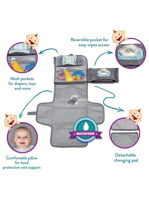 Vízálló pelenkázó alátét zsebekkel