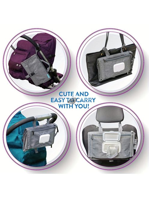 Vízálló pelenkázó alátét zsebekkel