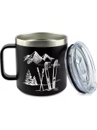 hódeszkás, 420 ml-es rozsdamentes acél duplafalú termosz, bögre