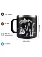 hódeszkás, 420 ml-es rozsdamentes acél duplafalú termosz, bögre