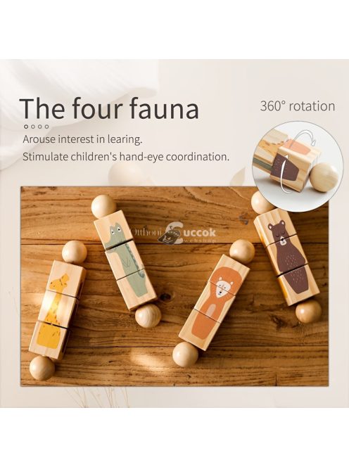 Fa Multifunkcionális Forgó Állat Alakú Párosító Játékok