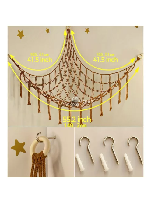 1 db kávé színű szövet játék függőágy háló