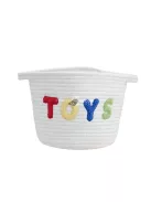 Nagy kapacitású, hímzett betűkkel ellátott poliészter szövésű tárolókosár