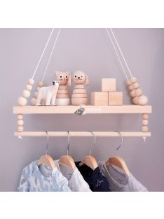   Bohém stílusú fali polc szervező fa anyagból otthoni dekorációhoz