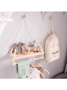   Bohém stílusú fali polc szervező fa anyagból otthoni dekorációhoz