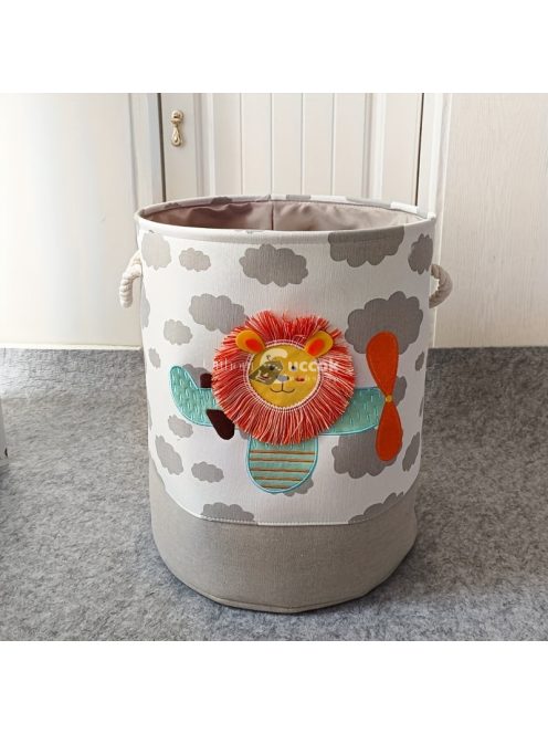 Nagyméretű oroszlán mintájú összecsukható szennyeskosár