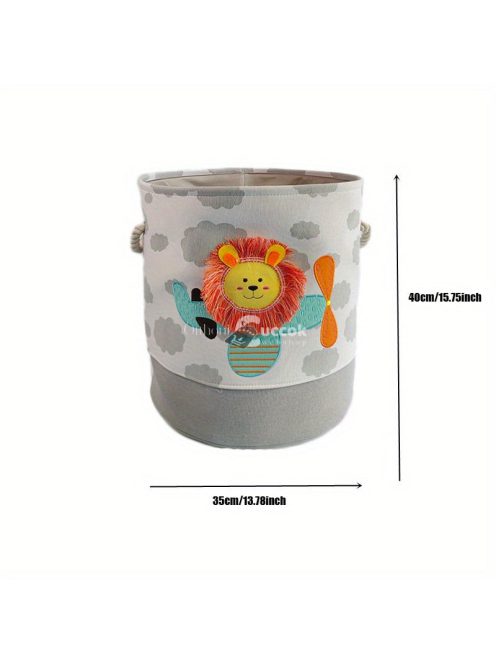 Nagyméretű oroszlán mintájú összecsukható szennyeskosár