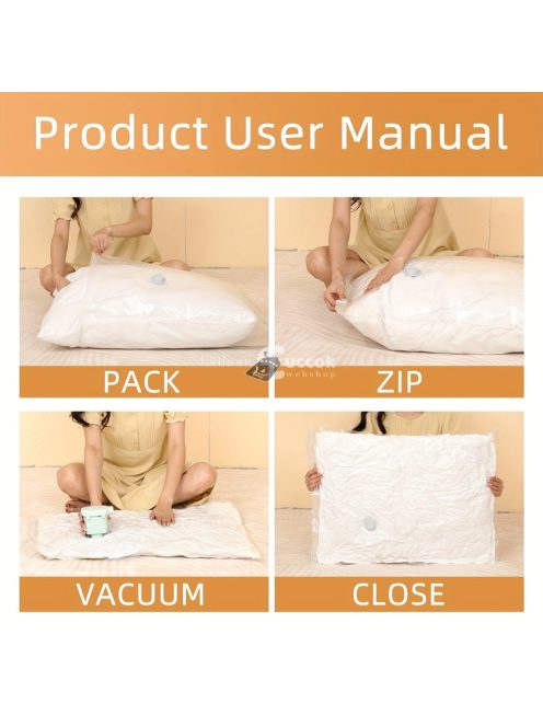 4 darab porszívóval zárható vacuumos tárolózacskó