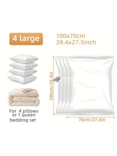 4 darab porszívóval zárható vacuumos tárolózacskó