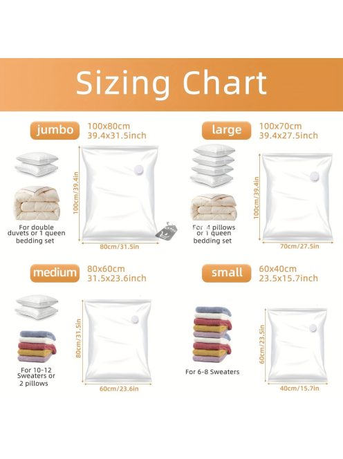 4 darab porszívóval zárható vacuumos tárolózacskó