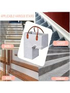 Összecsukható lépcsőkosár műbőr fogantyúkkal