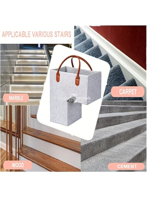 Összecsukható lépcsőkosár műbőr fogantyúkkal