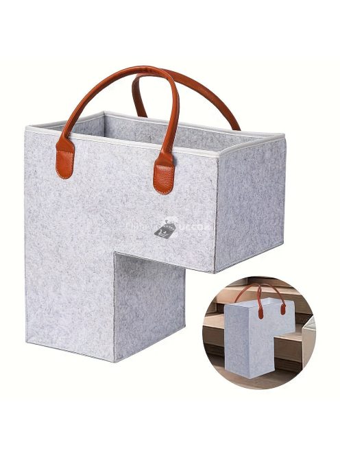 Összecsukható lépcsőkosár műbőr fogantyúkkal