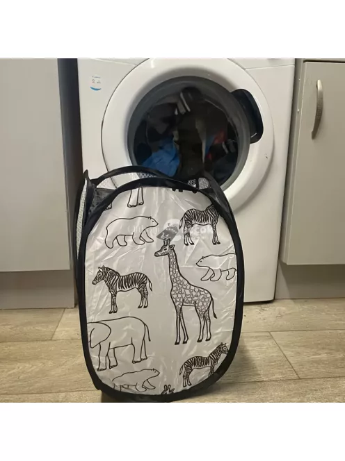 Összehajtható, állatmintás, nagy kapacitású, könnyen tisztítható tároló