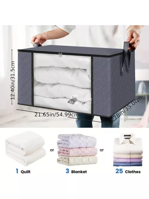 3 db Nagyméretű Összehajtható Szövet Tároló Doboz