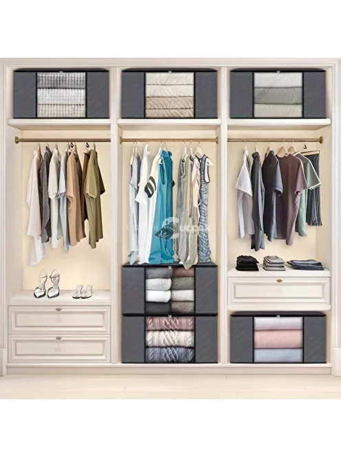 3 db Nagyméretű Összehajtható Szövet Tároló Doboz