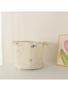 Steppelt, hímzett pamut tároló táska