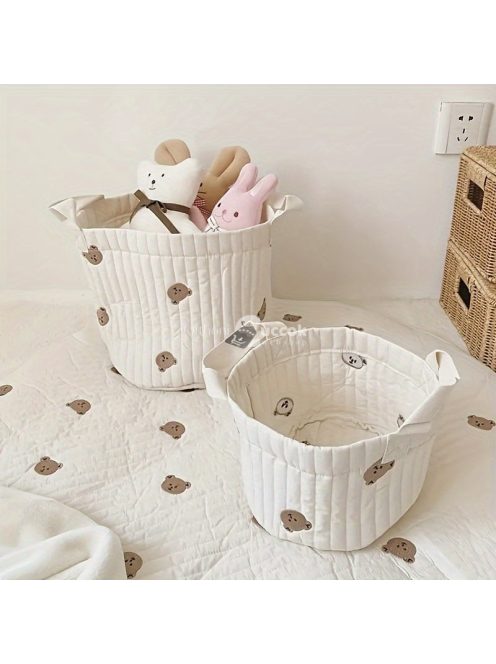 Steppelt, hímzett pamut tároló táska