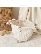 Steppelt, hímzett pamut tároló táska