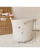 Steppelt, hímzett pamut tároló táska