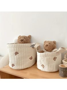 Steppelt, hímzett pamut tároló táska