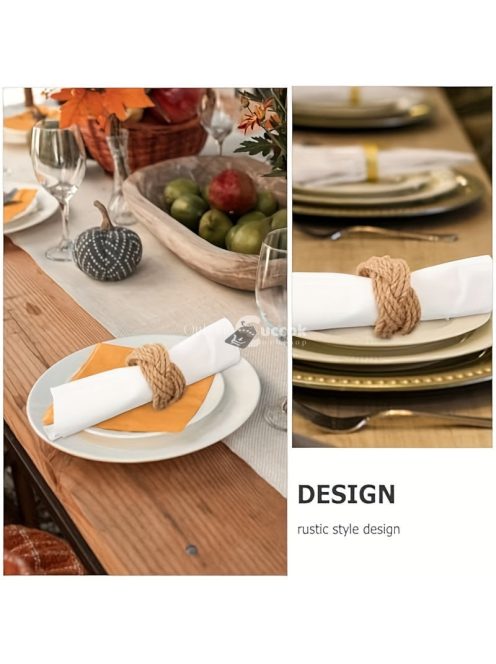 6 darabos tengerészeti kötél szalvétagyűrű készlet