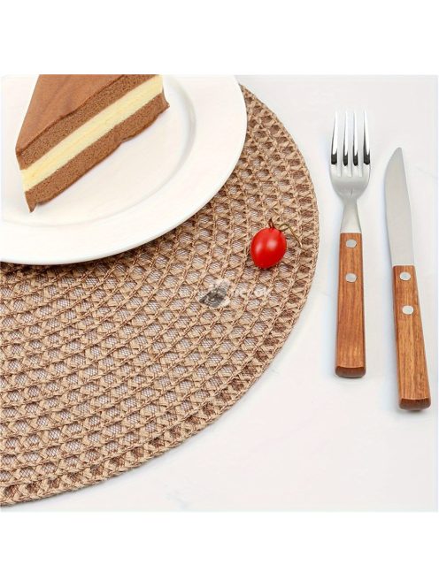 4db barna juta hálós szőtt, csúszásmentes, hőálló asztali alátét