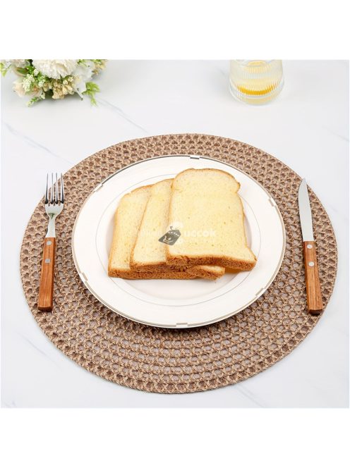 4db barna juta hálós szőtt, csúszásmentes, hőálló asztali alátét