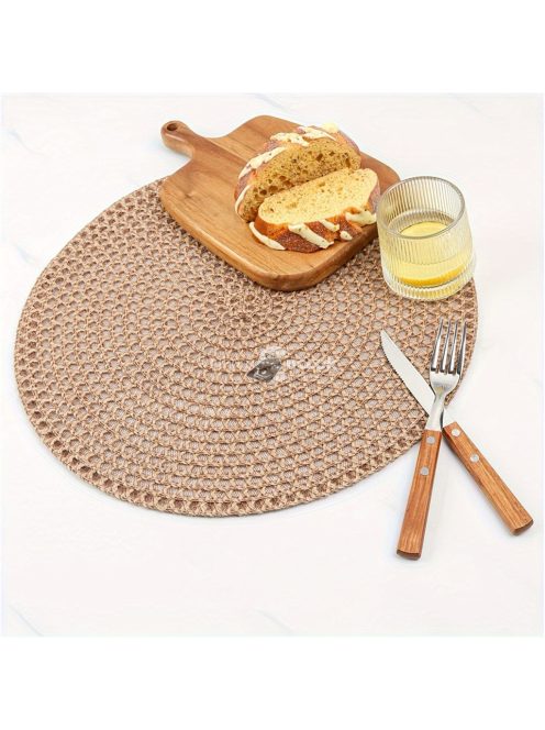 4db barna juta hálós szőtt, csúszásmentes, hőálló asztali alátét