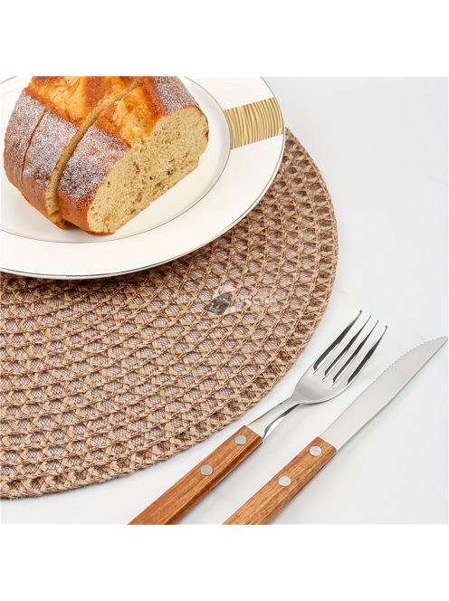 4db barna juta hálós szőtt, csúszásmentes, hőálló asztali alátét