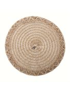 4 darabos Elegáns Juta Szövésű Asztali Alátétek Horgolt Szegéllyel