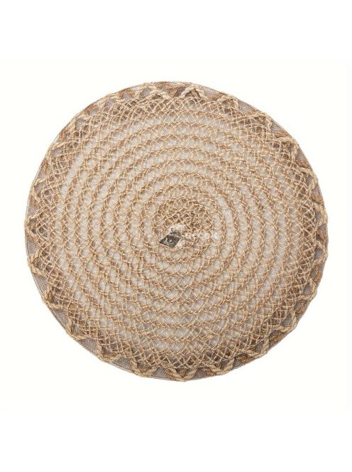 4 darabos Elegáns Juta Szövésű Asztali Alátétek Horgolt Szegéllyel