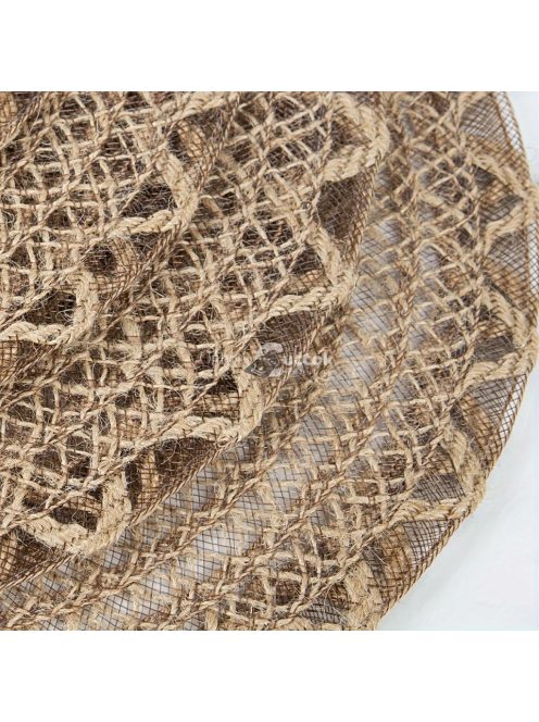 4 darabos Elegáns Juta Szövésű Asztali Alátétek Horgolt Szegéllyel