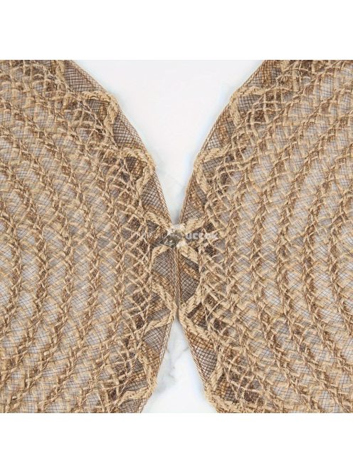 4 darabos Elegáns Juta Szövésű Asztali Alátétek Horgolt Szegéllyel