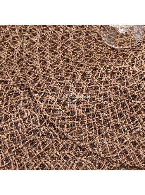 4 darabos Csúszásmentes Kerek Szőtt Juta Tányéralátét Készlet