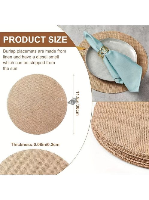 Rusztikus Juta Kerek Tányéralátét