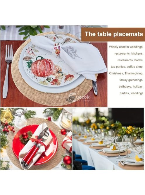 Rusztikus Juta Kerek Tányéralátét