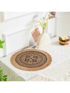 4db Bohém stílusú kerek, kézzel szőtt asztali alátét