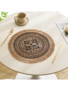 4db Bohém stílusú kerek, kézzel szőtt asztali alátét