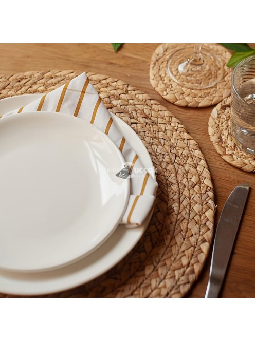 10db 33.02 cm-es kerek fonott rattan asztali alátét