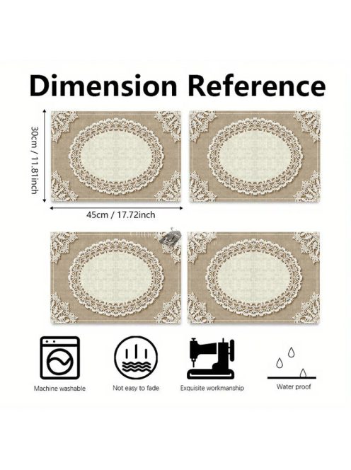 4darabos Vászon Tányéralátét Készlet