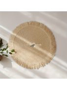 3 darabos készlet kerek fonott papír asztali alátét különböző színekben