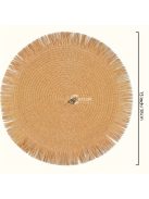 3 darabos készlet kerek fonott papír asztali alátét különböző színekben