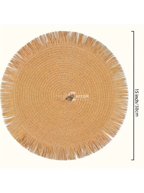 3 darabos készlet kerek fonott papír asztali alátét különböző színekben
