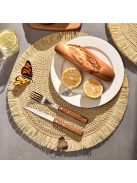 3 darabos készlet kerek fonott papír asztali alátét különböző színekben